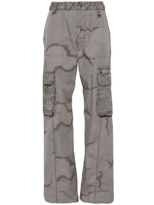 Marine Serre Regenerated wide-leg cargo trousers - Grey