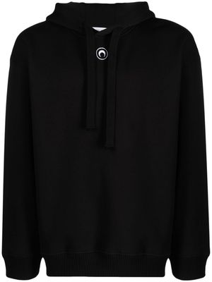 Marine Serre rose-print organic cotton hoodie - Black