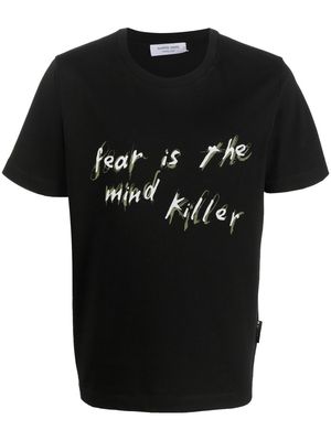 MARINE SERRE slogan-print organic-cotton T-shirt - Black