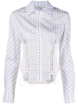 Marine Serre striped corset shirt - White