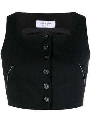 Marine Serre Tailoring Bustier cropped waistcoat - Black