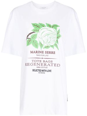 Marine Serre text-print cotton T-shirt - White