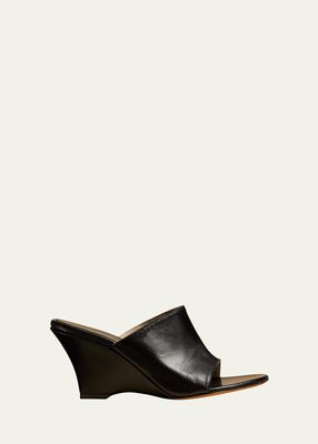 Marion Leather Wedge Mule Sandals