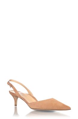 MARION PARKE Classic Slingback Pointed Toe Pump in Caramel