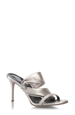 MARION PARKE Lily Crystal Strappy Sandal in Beige Metallic