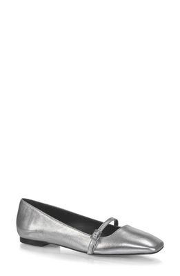 MARION PARKE Mary Jane Ballet Flat in Silver Metallic