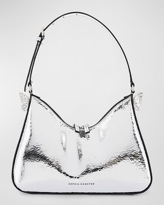 Mariposa Metallic Leather Hobo Bag