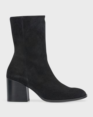 Marise Leather Block-Heel Booties