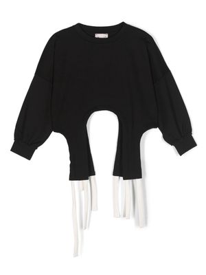 Mariuccia Milano Kids asymmetric drawstring sweatshirt - Black