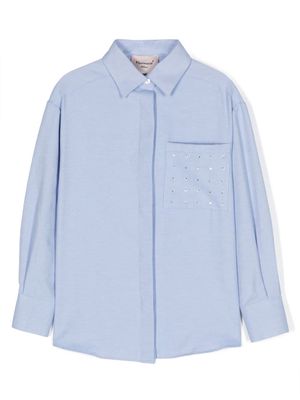 Mariuccia Milano Kids crystal-embellished spread-collar shirt - Blue