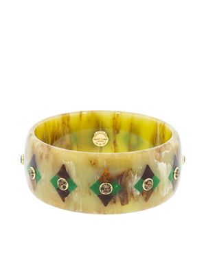 Mark Davis 18kt gold bakelite geometric bangle bracelet - YLWGOLD