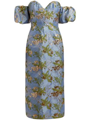Markarian Adelaide floral-jacquard dress - Blue