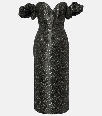Markarian Adelaide metallic brocade midi dress