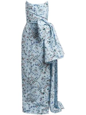 Markarian Athena draped silk gown - Blue