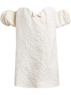 Markarian Brigitte brocade-effect silk dress - White