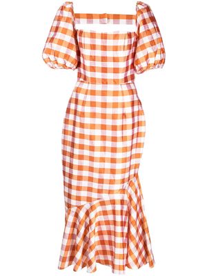 Markarian check-pattern day dress - Red