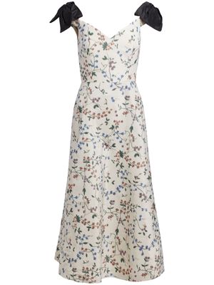 Markarian Dawn floral-print midi dress - Neutrals