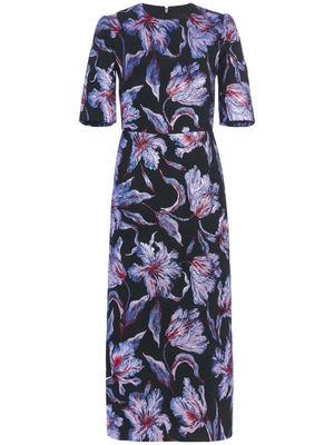Markarian Gladys floral-brocade sheath dress - Black