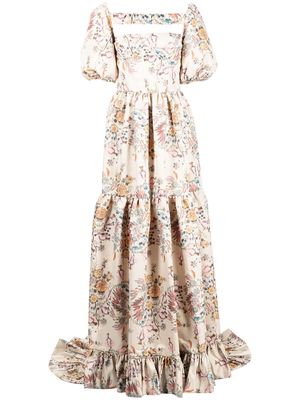Markarian Maddalena floral brocade gown - White