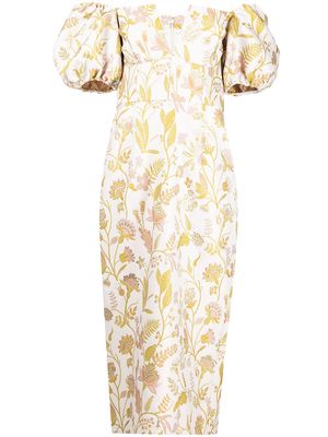 Markarian Yvette floral brocade dress - White