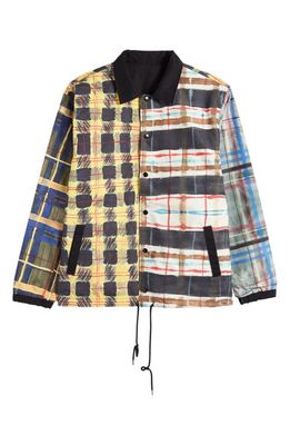 MARKET Air Troy Mixed Plaid Jacket in Yellow Multi