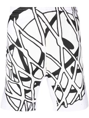 MARKET geometric-print fitted shorts - White