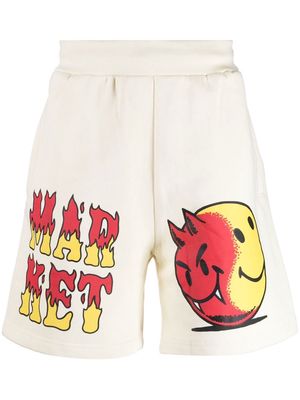 MARKET Good-Evil logo-print track shorts - White
