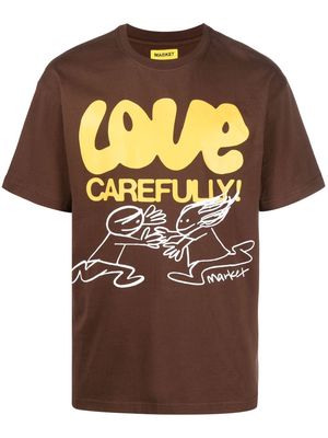MARKET graphic-print cotton T-shirt - Brown