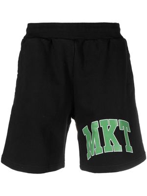 MARKET logo-print cotton track shorts - Black