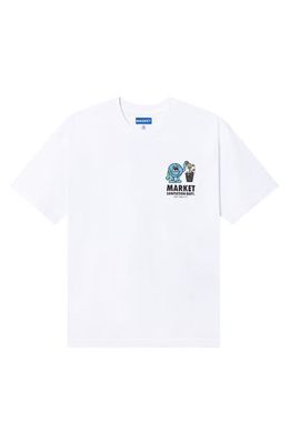MARKET Sanitation Dept. Cotton Graphic T-Shirt in White