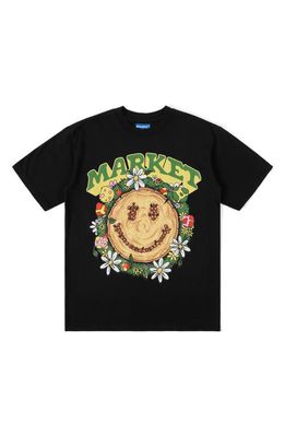 MARKET SMILEY Decomposition Cotton Graphic T-Shirt in Black