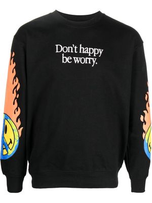 MARKET Smiley Eart On Fire sweatshirt - Black