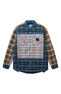 MARKET Thrift Flannel Snap-Up Shirt in Blue Multi