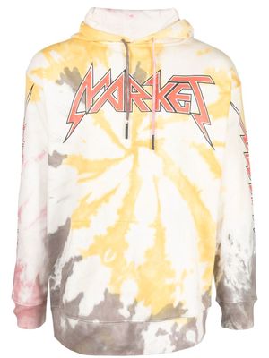 MARKET tie-dye print logo hoodie - White