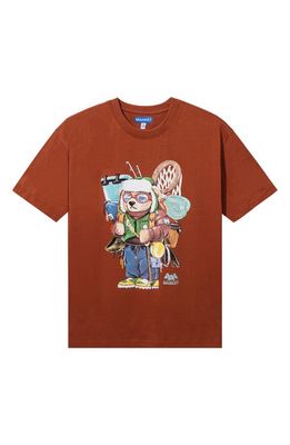 MARKET Ultralight Bear Graphic T-Shirt in Rust
