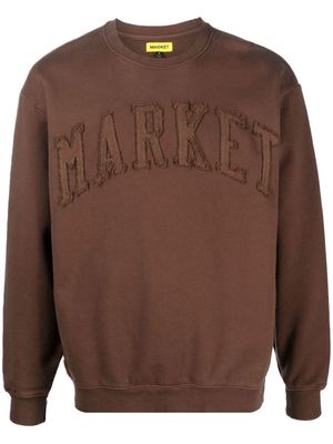 MARKET Vintage logo-patch crew-neck sweatshirt - Brown