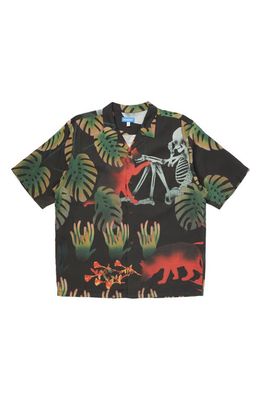 MARKET Vision Quest Short Sleeve Button-Up Camp Shirt in Black