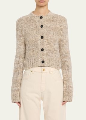 Marl-Wool Button-Front Cardigan