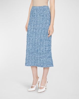 Marled Knit Midi Skirt