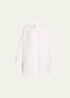 Marleen Lace-Trim Cotton Flannel Nightshirt