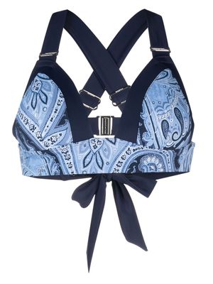 Marlies Dekkers Cache Coeur paisley-print bralette bikini top - Blue