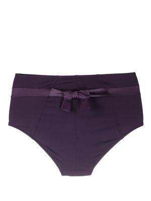 Marlies Dekkers satin bow high-waist bottoms - Purple
