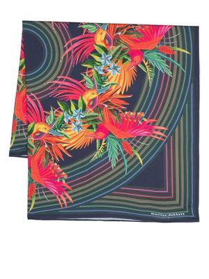 Marlies Dekkers striped rainforest-print scarf - Blue