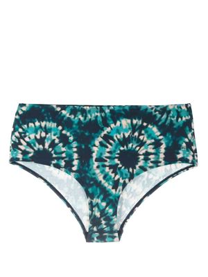 Marlies Dekkers tie-dye high-waist bikini bottoms - Blue