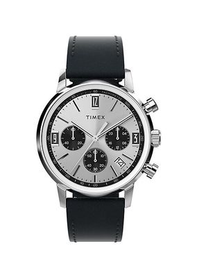 Marlin Stainless Steel & Leather Chronograph Watch/40MM