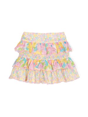 MARLO Amalia floral-print tiered skirt - Multicolour