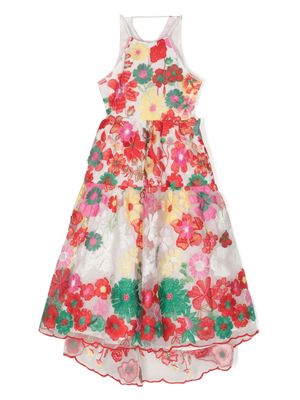 MARLO Candy Cane floral-print midi dress - Multicolour