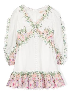 MARLO floral-print cotton dress - White