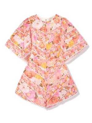 MARLO floral-print cotton playsuit - Pink