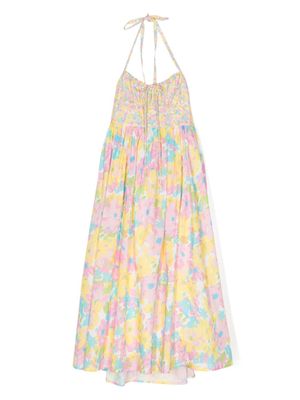 MARLO floral-print halterneck flared dress - Multicolour